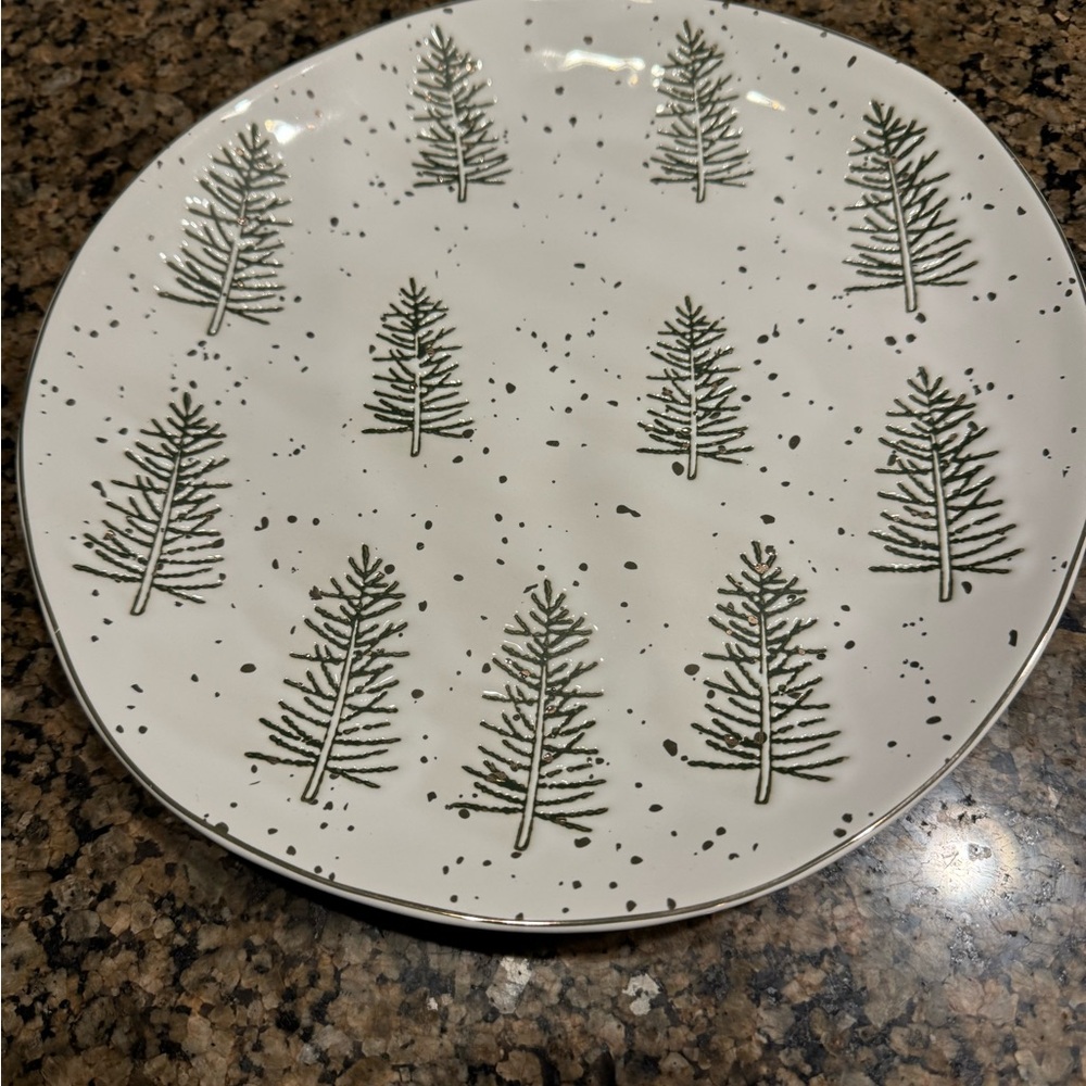 Potters Studio Pine Tree Dinner Plate NWOT 10x10